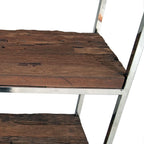 Industrial Solid Reclaimed Sleeper Wood Shelving Unit with Metal Frame - Home Furniture Interiors