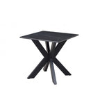 Industrial Black Ceramic and Glass Lamp Table with Iron Starburst Base - Home Furniture Interiors