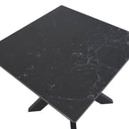 Industrial Black Ceramic and Glass Lamp Table with Iron Starburst Base - Home Furniture Interiors