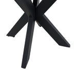 Industrial Black Ceramic and Glass Lamp Table with Iron Starburst Base - Home Furniture Interiors