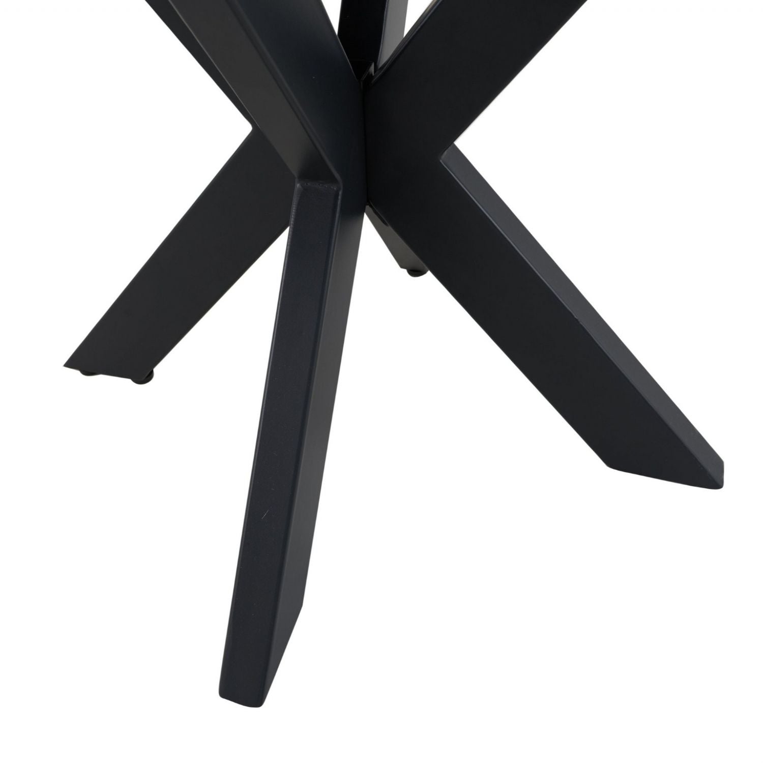 Industrial Black Ceramic and Glass Lamp Table with Iron Starburst Base - Home Furniture Interiors