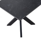 Industrial Black Ceramic and Glass Lamp Table with Iron Starburst Base - Home Furniture Interiors