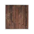 Industrial Reclaimed Sleeper Wood Square Lamp Table with Polished Steel Legs - Home Furniture Interiors