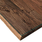 Industrial Reclaimed Sleeper Wood Square Lamp Table with Polished Steel Legs - Home Furniture Interiors