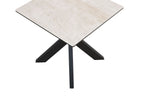 Modern Beige Ceramic and Glass Side Table with Black Metal Star Base - Home Furniture Interiors