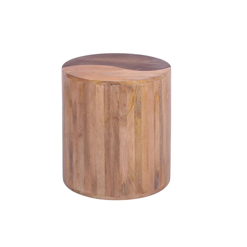 Modern Two Tone Mango Wood Curved Side Table Set - Home Furniture Interiors