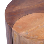 Modern Two Tone Mango Wood Curved Side Table Set - Home Furniture Interiors