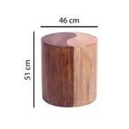 Modern Two Tone Mango Wood Curved Side Table Set - Home Furniture Interiors