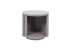 Modern White Marble and Mango Wood Round Side Table with Fluted Detailing - Home Furniture Interiors