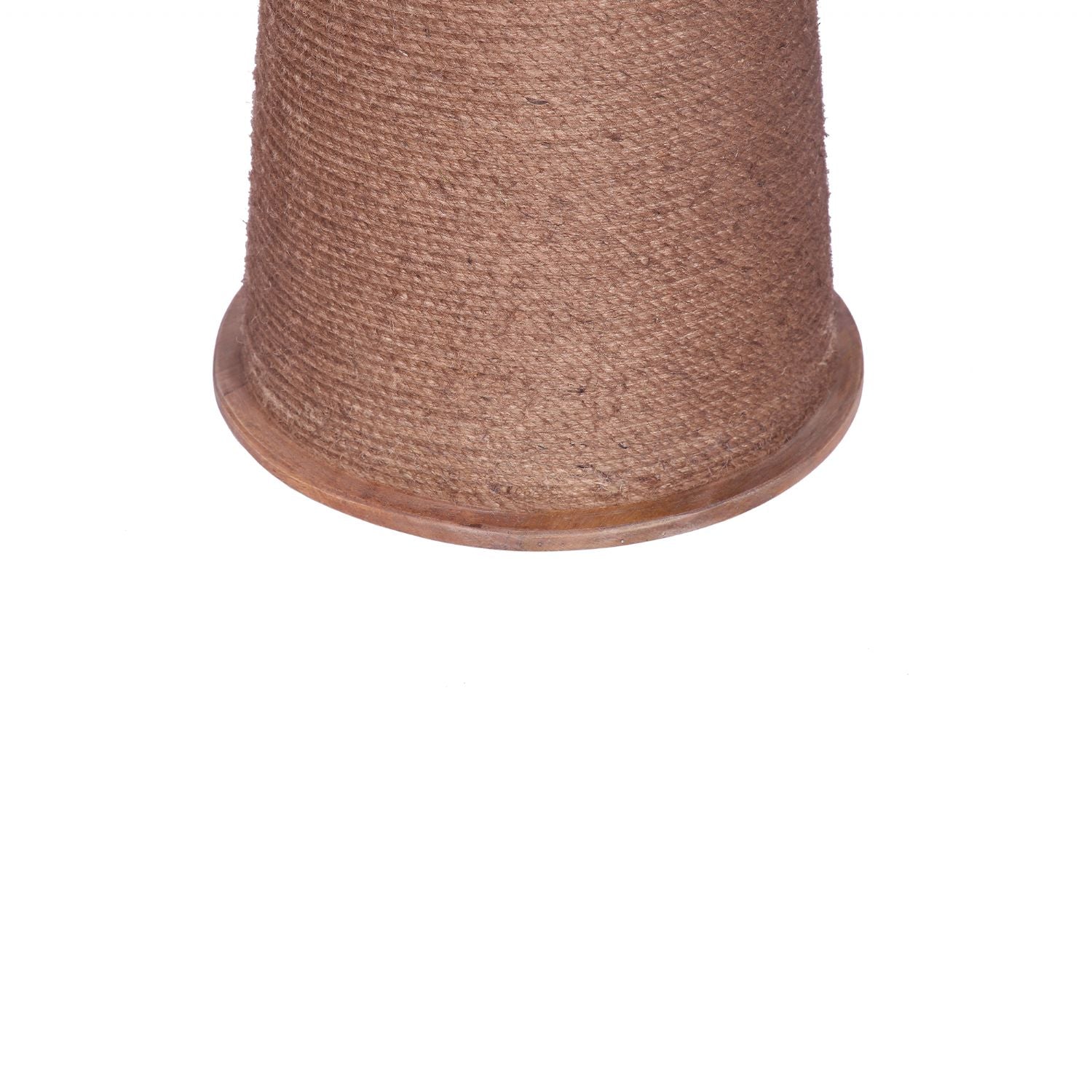 Natural Mango Wood Round Side Table with Hand Wrapped Rope Base - Home Furniture Interiors