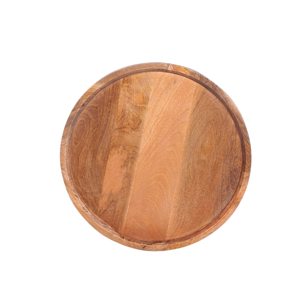 Natural Mango Wood Round Side Table with Hand Wrapped Rope Base - Home Furniture Interiors