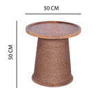 Natural Mango Wood Round Side Table with Hand Wrapped Rope Base - Home Furniture Interiors