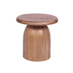 Natural Solid Mango Wood Sculpted Round Side Table - Home Furniture Interiors