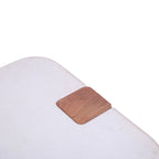 White Marble and Mango Wood Square Side Table with Sculpted Base - Home Furniture Interiors