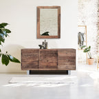 Industrial Reclaimed Wood 2 Door 3 Drawer Sideboard with Stainless Steel Legs