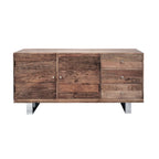 Industrial Reclaimed Wood 2 Door 3 Drawer Sideboard with Stainless Steel Legs - Home Furniture Interiors