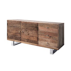 Industrial Reclaimed Wood 2 Door 3 Drawer Sideboard with Stainless Steel Legs - Home Furniture Interiors