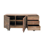 Industrial Reclaimed Wood 2 Door 3 Drawer Sideboard with Stainless Steel Legs - Home Furniture Interiors