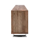 Industrial Reclaimed Wood 2 Door 3 Drawer Sideboard with Stainless Steel Legs - Home Furniture Interiors