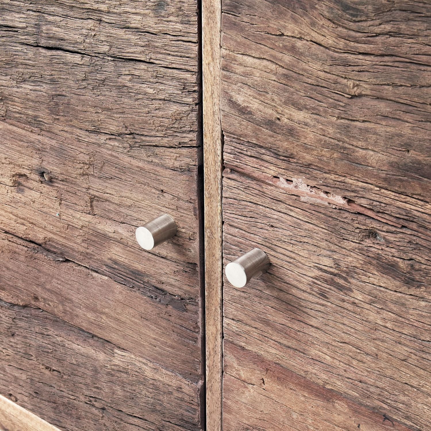Industrial Reclaimed Wood 2 Door 3 Drawer Sideboard with Stainless Steel Legs - Home Furniture Interiors