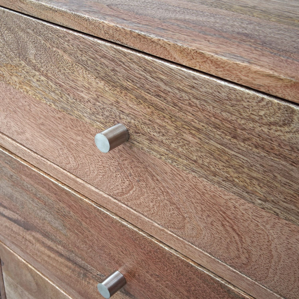 Industrial Reclaimed Wood 2 Door 3 Drawer Sideboard with Stainless Steel Legs - Home Furniture Interiors