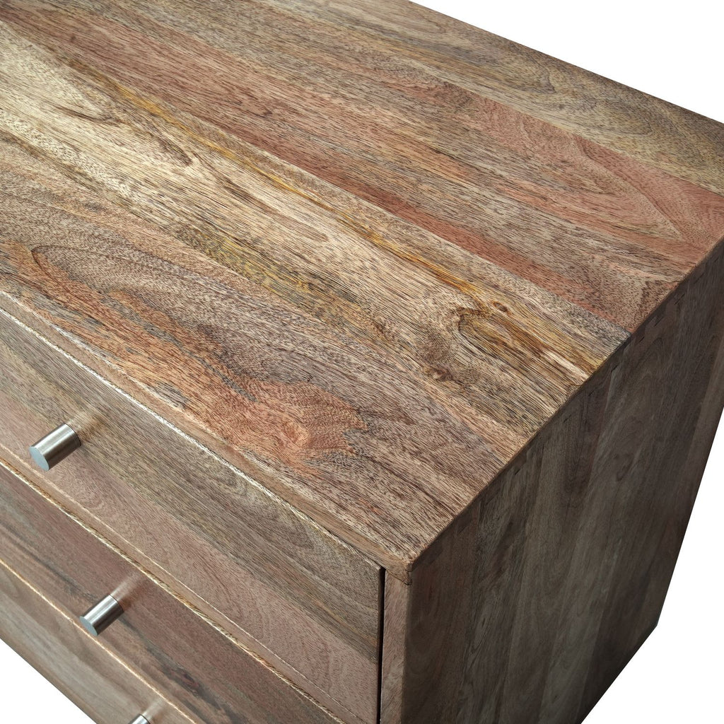 Industrial Reclaimed Wood 2 Door 3 Drawer Sideboard with Stainless Steel Legs - Home Furniture Interiors