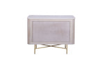 Luxury Marble Top Mango Wood Rectangular 2 Door Sideboard with Gold Iron Frame - Home Furniture Interiors