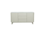 Modern Cream Ceramic Topped 3 Drawer Sideboard with Shelves - Home Furniture Interiors