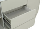 Modern Cream Ceramic Topped 3 Drawer Sideboard with Shelves - Home Furniture Interiors