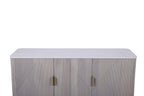 Modern White Fluted Mango Wood 3 Door Sideboard with Marble Top - Home Furniture Interiors