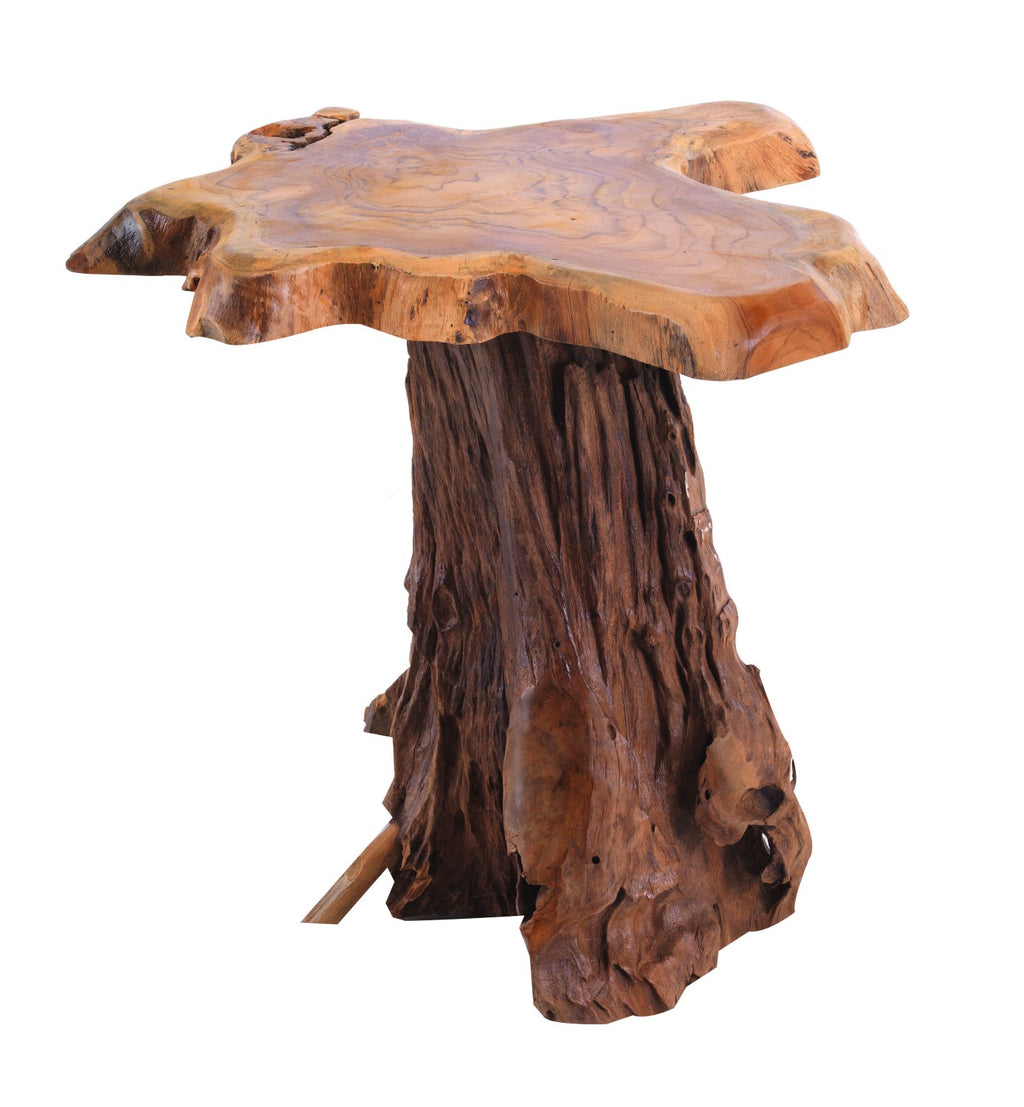 Rustic Teak Wood Tree Root Lamp Table