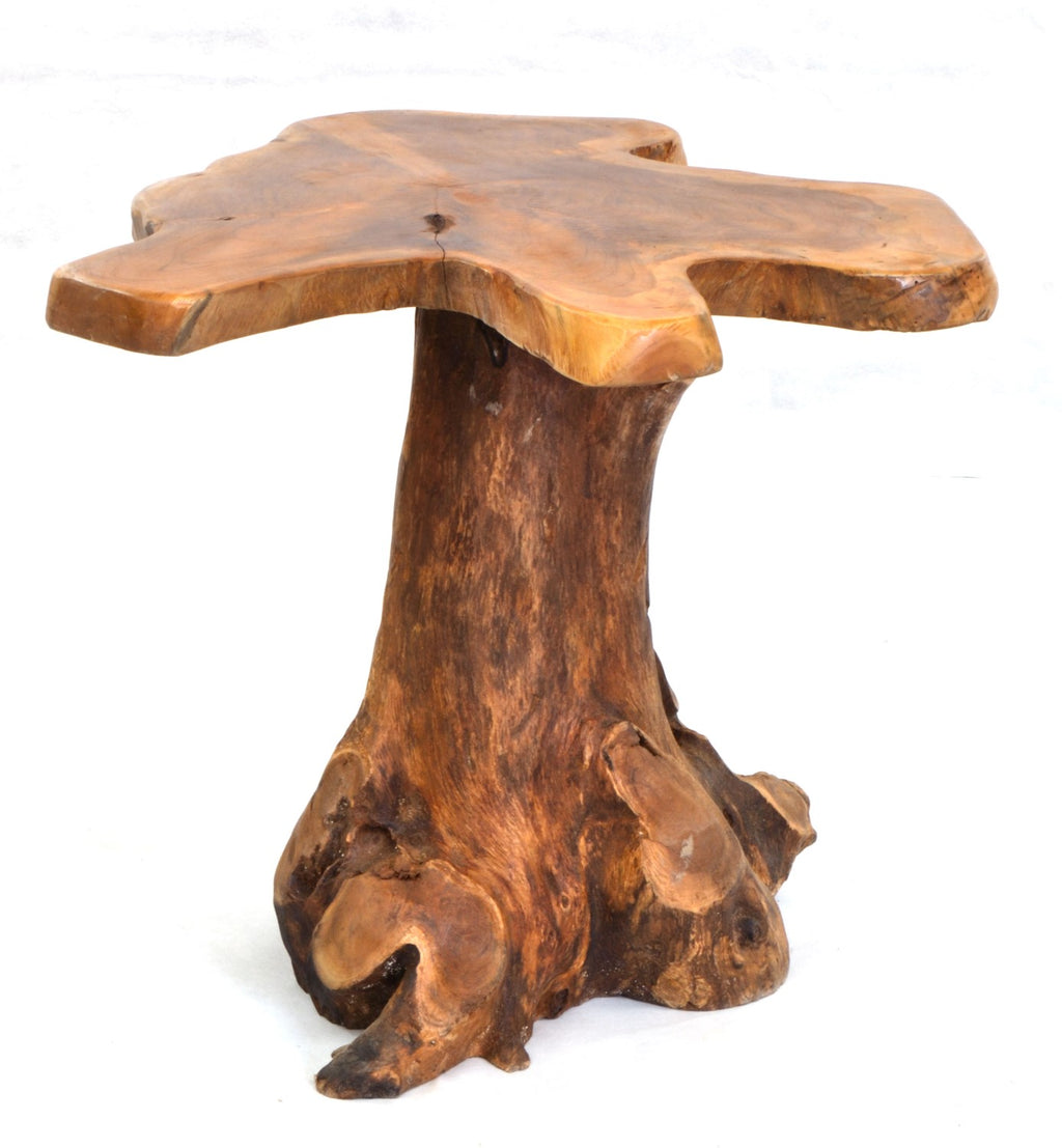 Rustic Teak Wood Tree Root Lamp Table