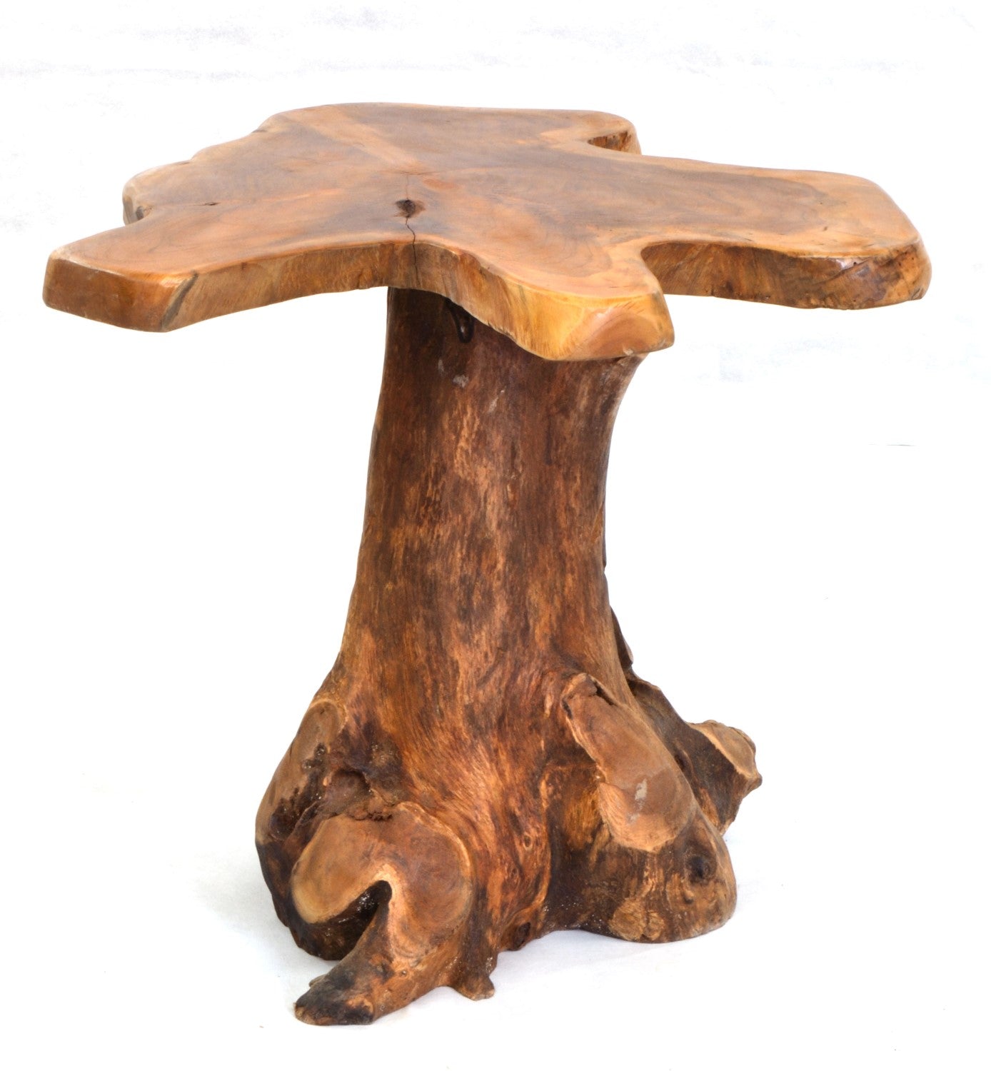Rustic Teak Wood Tree Root Lamp Table
