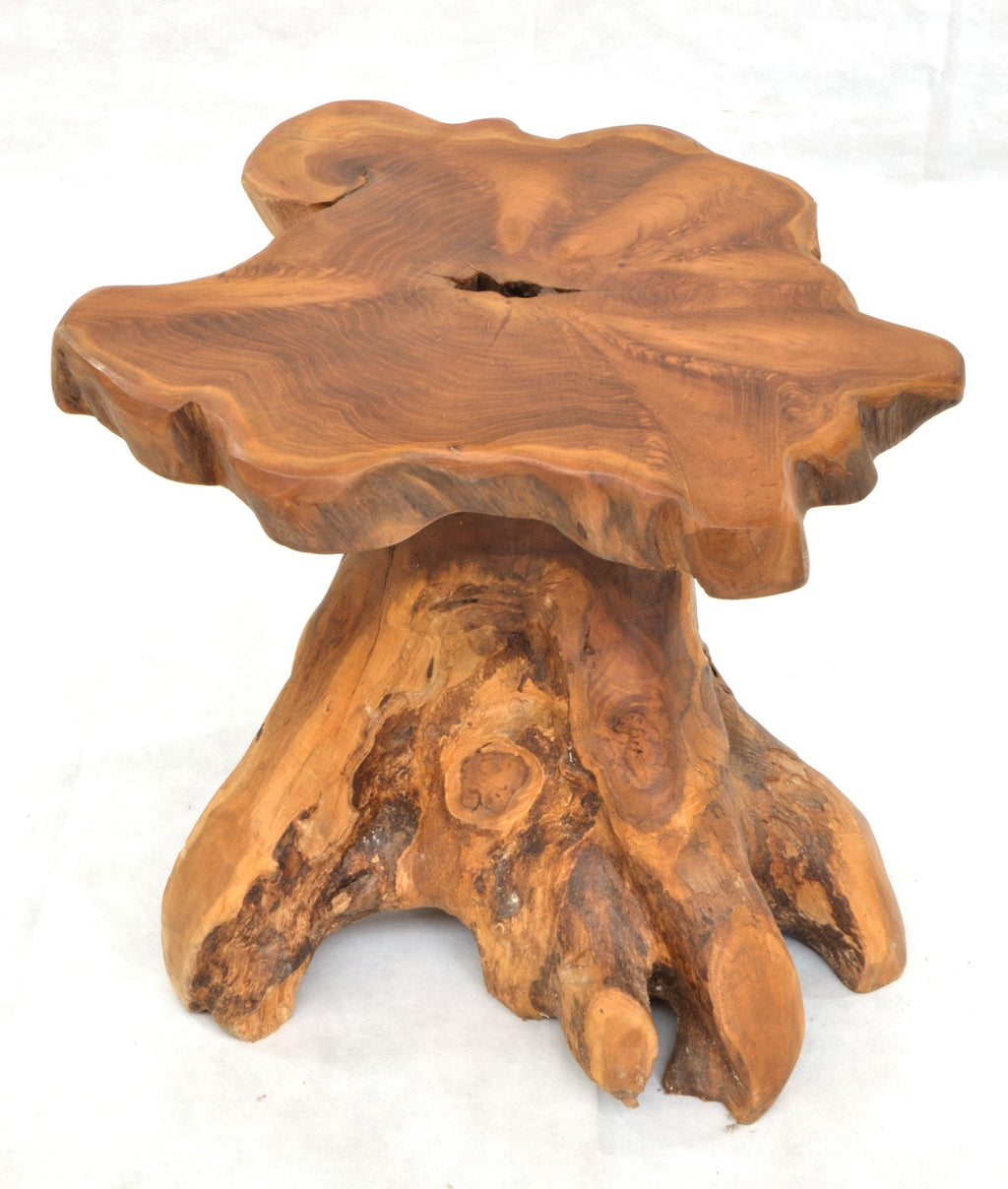 Rustic Teak Wood Tree Root Lamp Table