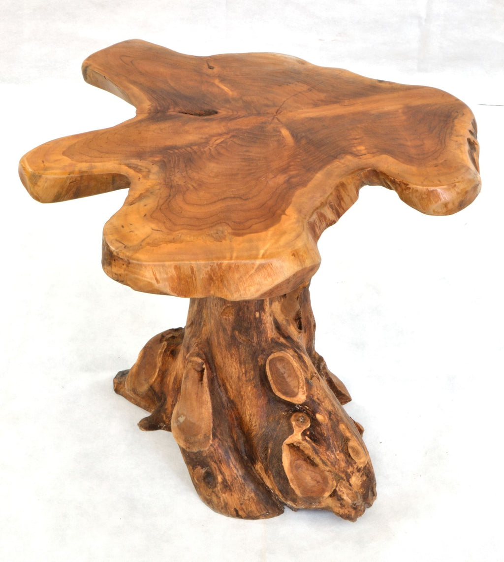 Rustic Teak Wood Tree Root Lamp Table