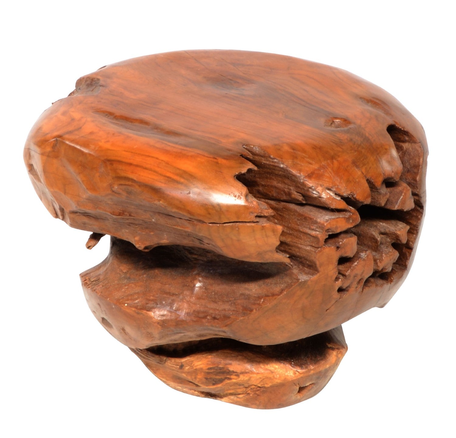 Antique Natural Teak Root Ball Stool 40cm Wide