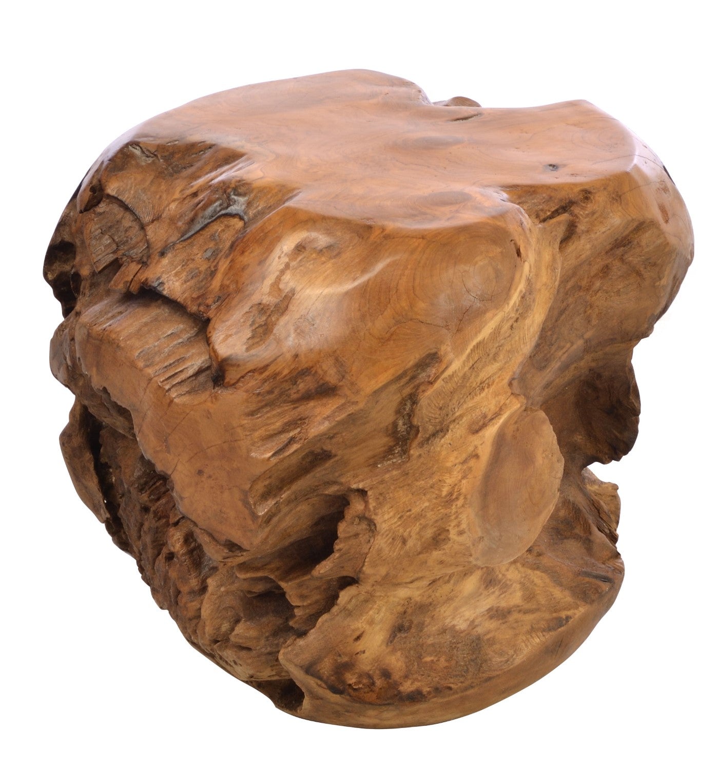 Antique Natural Teak Root Ball Stool 40cm Wide