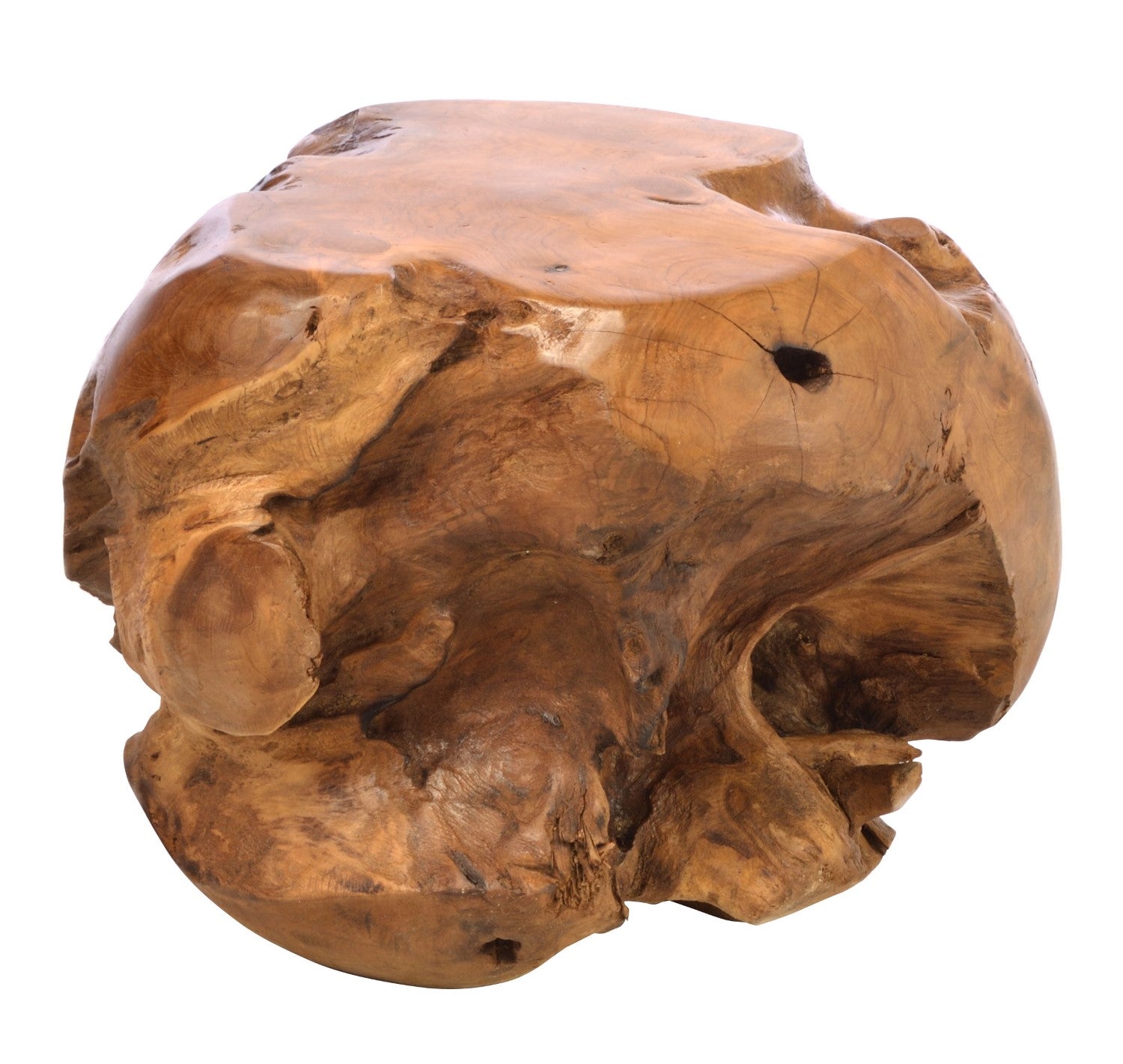 Antique Natural Teak Root Ball Stool 40cm Wide