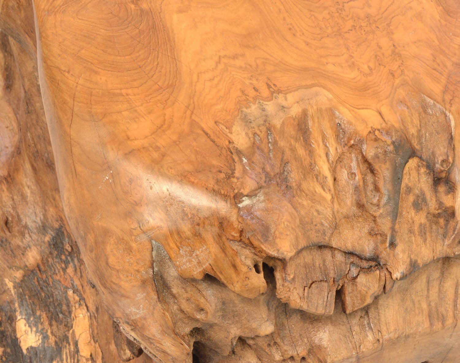 Antique Natural Teak Root Ball Stool 40cm Wide