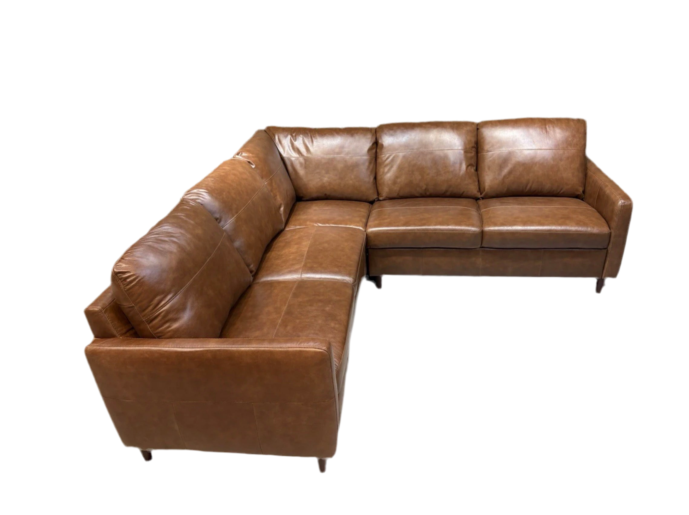 John Lewis BAILEY Style Leather 2 Corner 2 Sofa, Tan - Home Furniture Interiors