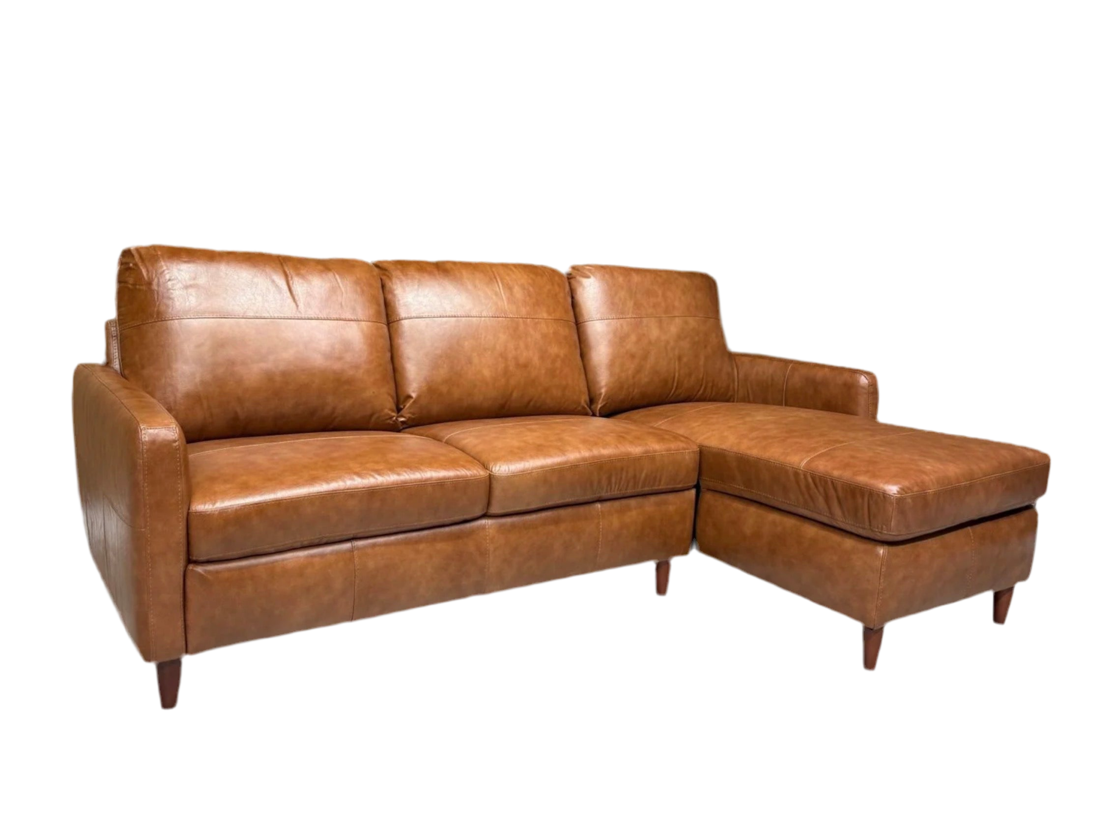 John Lewis BAILEY Style Leather 3 Seater Chaise End Sofa, Tan - Home Furniture Interiors