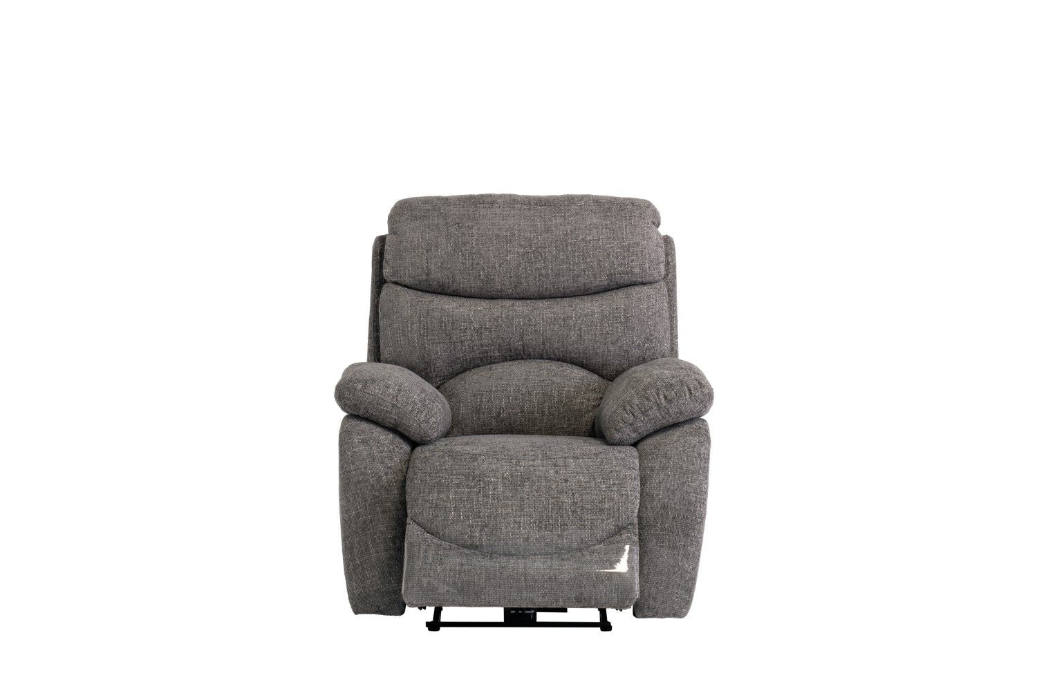 Grey Fabric Electric Power Recliner Armchair