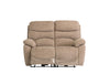 Sand Fabric Electric Power Recliner Sofa 2 Seater