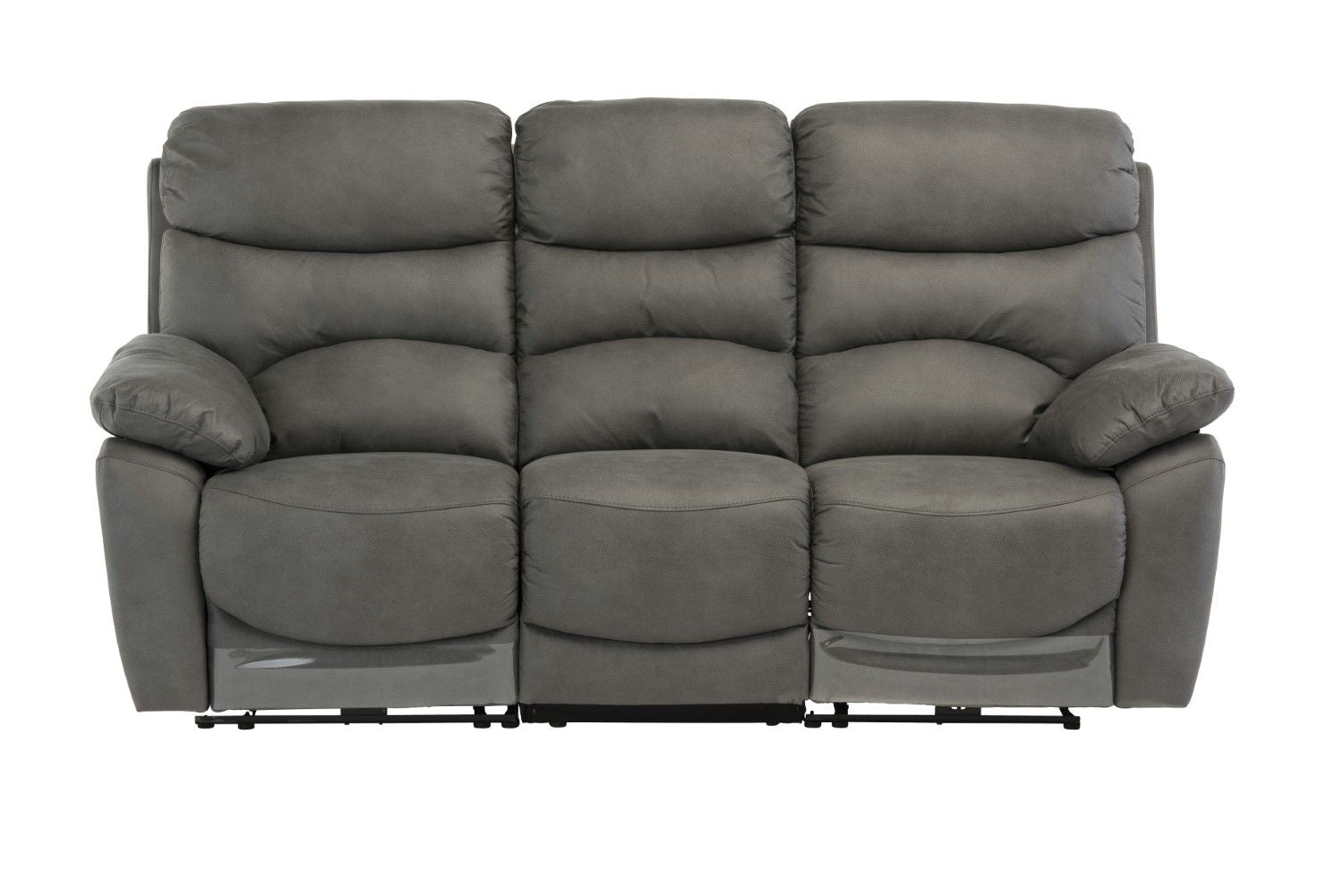 Grey Fabric 3 Seater Sofa Electric Power Recliner