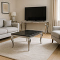 Black Marble Effect Coffee Table with Chrome Italian Style Legs
