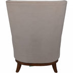 Taupe Fabric Upholstered Accent Chair with Ribbed Back - Home Furniture Interiors