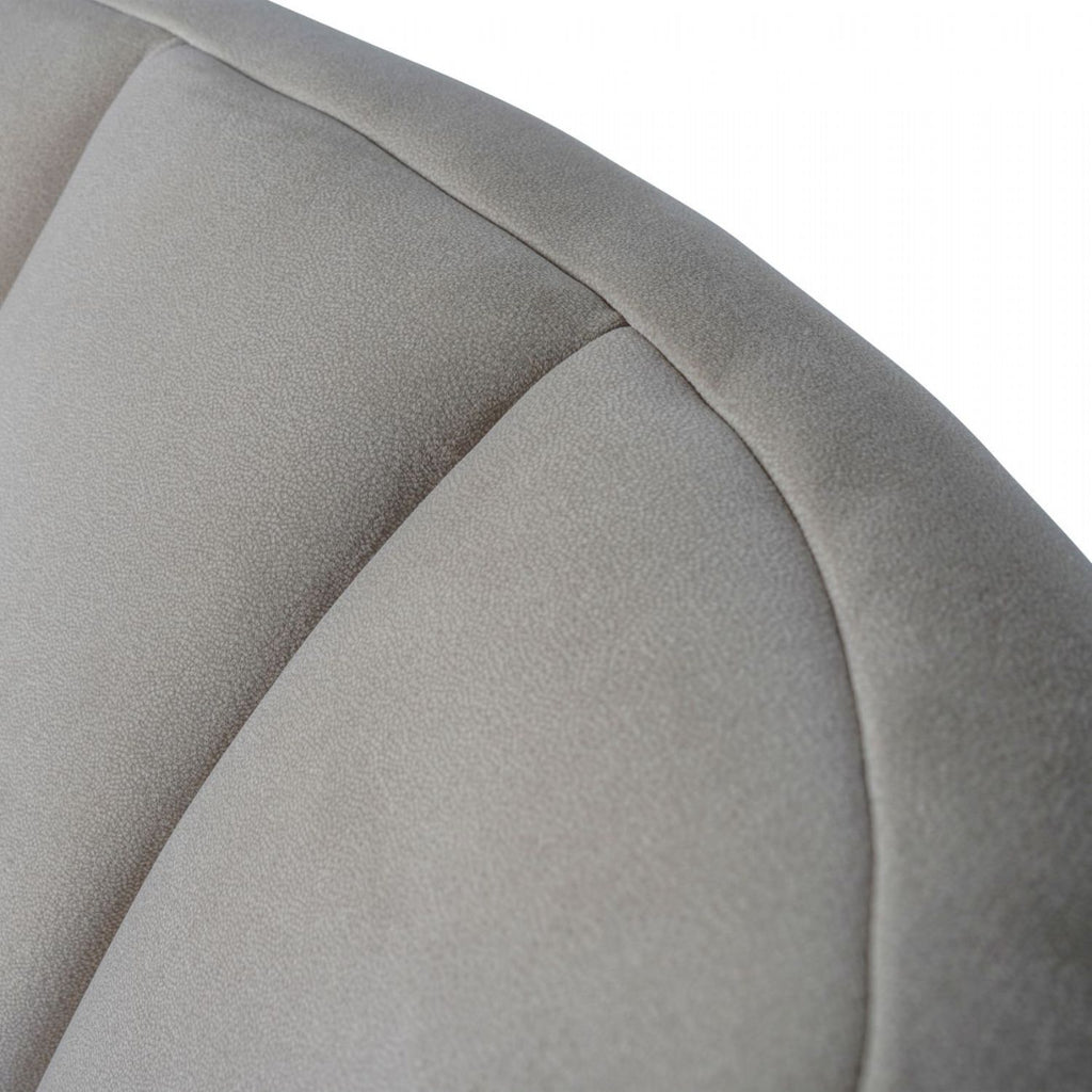 Taupe Fabric Upholstered Accent Chair with Ribbed Back - Home Furniture Interiors