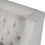 Cream and Ivory Fabric Buttoned Lounge Armchair - Home Furniture Interiors