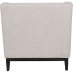 Cream and Ivory Fabric Buttoned Lounge Armchair - Home Furniture Interiors