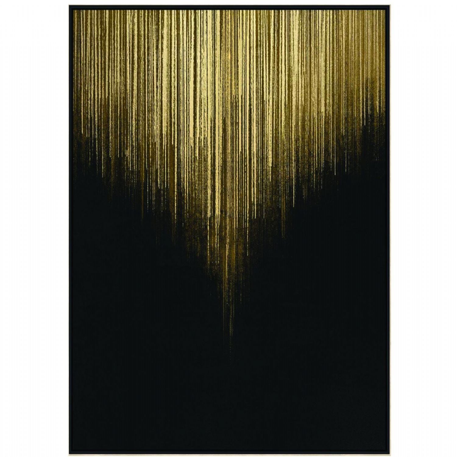 Large Golden Rain Foiled Canvas Wall Art